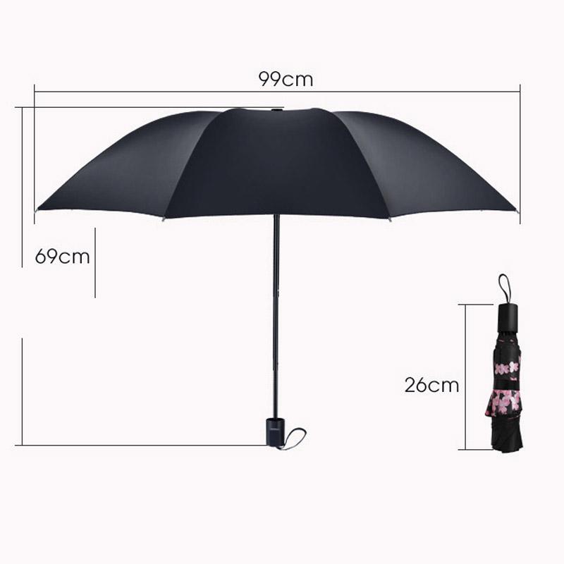 Umbrelă cu trei stele Rainy Sunny Umbrelă de soare din vinil Umbrelă anti-UV Umbrelă pentru femei Rezistent la vânt Echipament de ploaie în aer liber