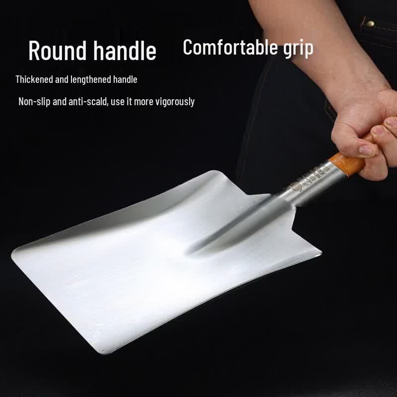 Chuan Ye Extra Large Stainless Steel Wok Spatula with Wooden Handle
