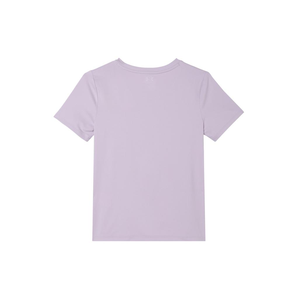 Under Armour Ua Meridian Solid Color Sports Casual Crew Neck Short Sleeve T-Shirt Women T-Shirts Purple 1379155-543