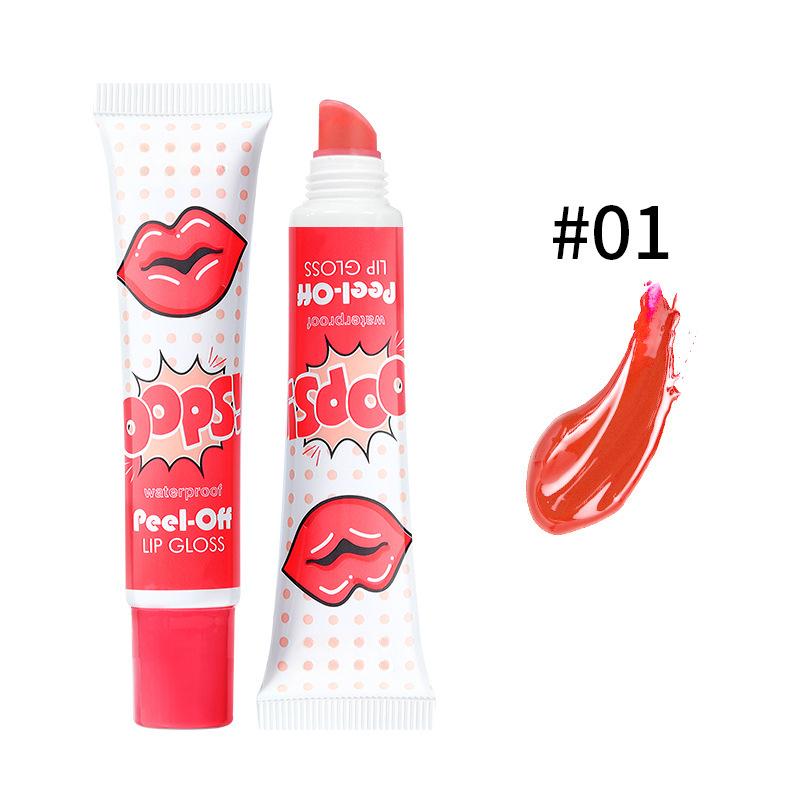 6 farger Tear Pull Liquid Lipstick Langvarig Lip Gloss Mask Base Vannfast fuktighetskrem Makeup Peel Off Lip Gloss Kosmetikk