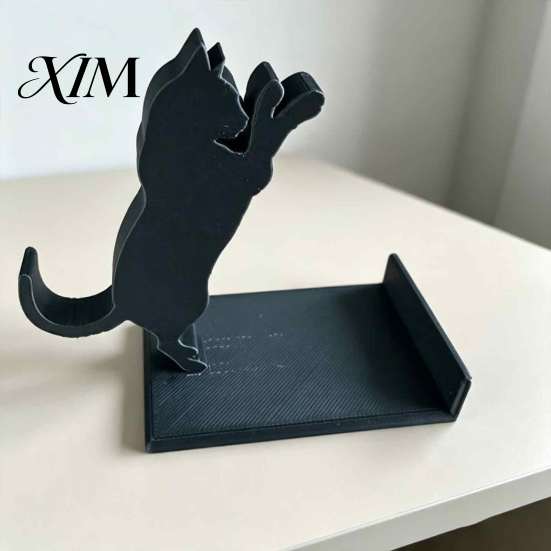 Durable Pla Bookends Cute Black Cat Bookends, 3D Printed Silhouette Book Holder, Minimalist Home Decor Creative Support for Desk Office Decorative