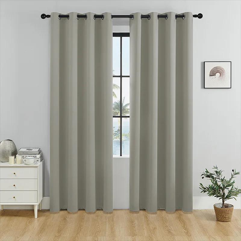 High Blackout Curtains with Black High Precision, Blackout Curtains for Living Room,Thin Light Curtain Panel for Bedroom Meeting 132x92cm-1PC&Grommet Top
