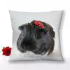 Guinea Pig Zipper Pillowcase Home Decor Satin Square  Bedroom