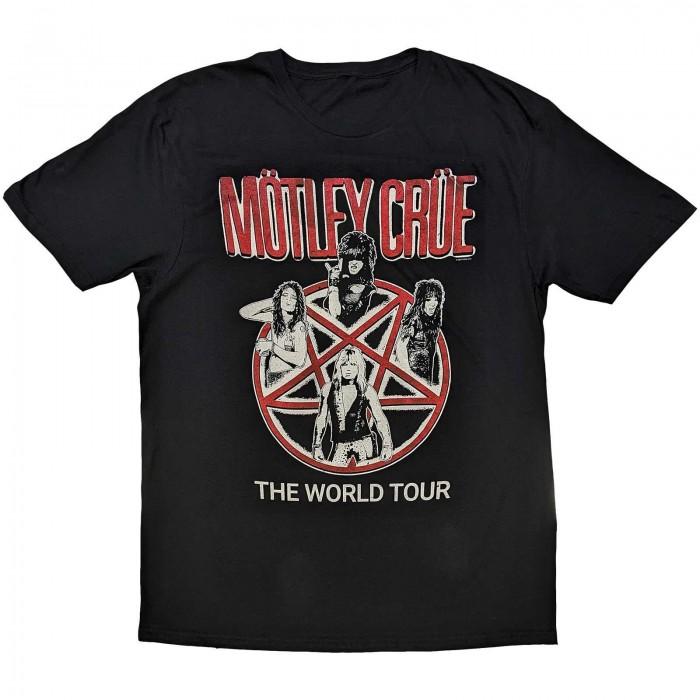Motley Crue Unisex Adult World Tour Vintage Cotton T-Shirt