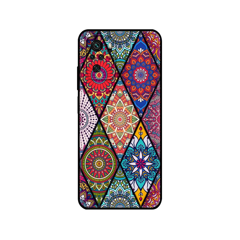 Czarne etui TPU dla Xiaomi Redmi 9T Etui Redmi Note 9T Note 10 5G 4G Pro 10S Etui 3D Wytłaczany Vintage Retro Krata Kwiat