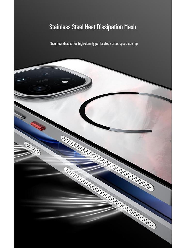 IQOO 15 Kovový rám pro odvod tepla - zacvakávací design, matná záda, magnetický kroužek, silné magnetické pouzdro na telefon