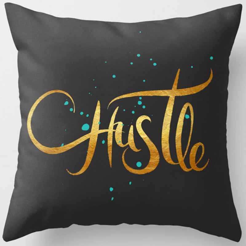 Black and Yellow Square Pillowcase, Home Decoration, Car Sofa Cushion Cover 45cm*45cm