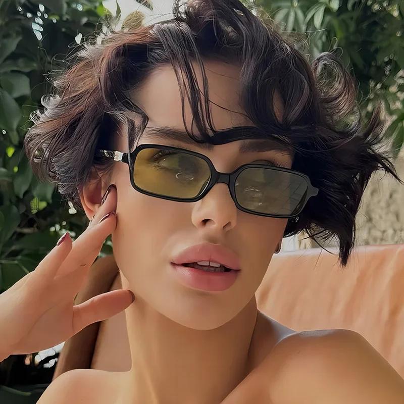 Classic Brand Designer  Luxury Small Frame Square Sunglasses Women For Men Vintage Punk Sun Glasses Popular Hip Hop Shades