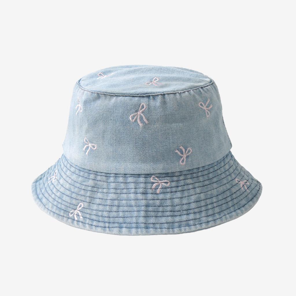 Emboridery Denim Bucket Hat Summer Travel Beach Sun Hats for Women Men Fresh and Cute Fisherman Hats Wholesale Señora