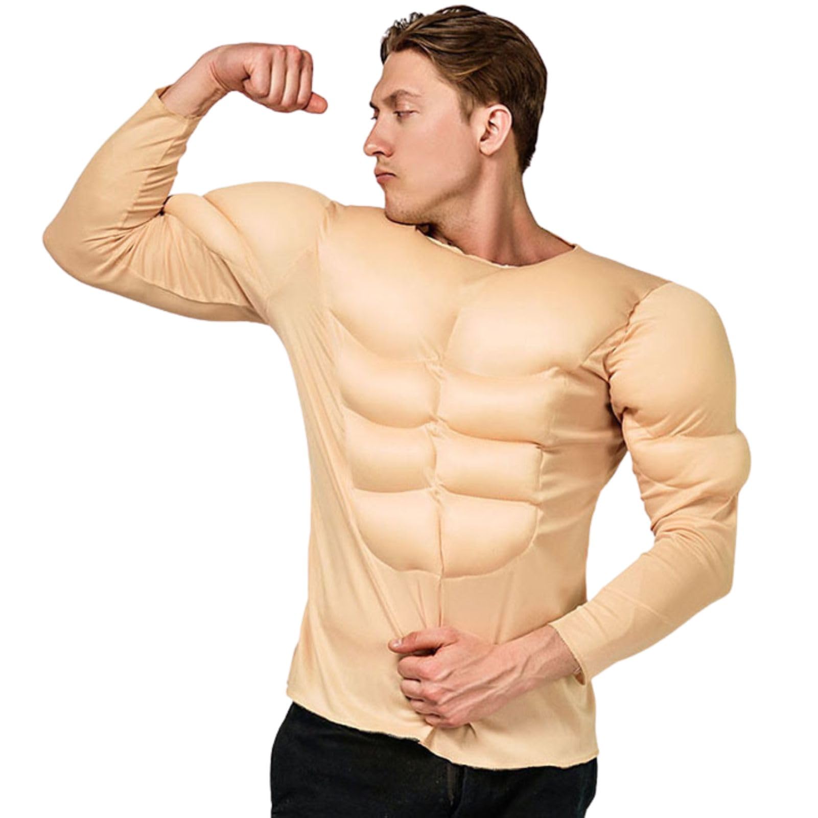 

Eiza Muscle Suit Cosplay Long Sleeve Muscle Kigurumi Abs Realistic Shirt Party e808 (Adult, F) бежевый