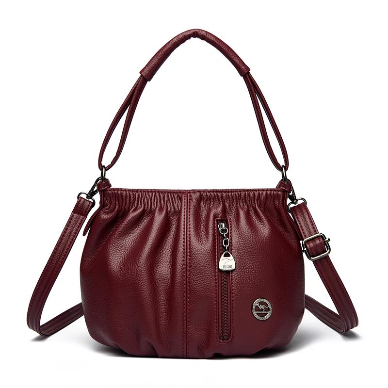 Fashionable Women's Shoulder Bag, Pleated Soft PU Leather Crossbody Bag, Solid Color Handbag, Suitable for Daily Casual Use