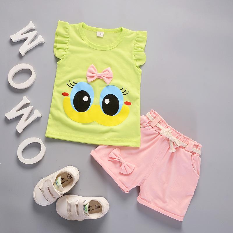 Korean-Style Summer Floral Vest & Shorts Set for Girls (0-4 Years)