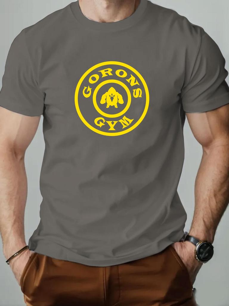 Mens cotton Tshirt fitness summer round neck shortsleeved graphic breathable fashion casual Tshirt