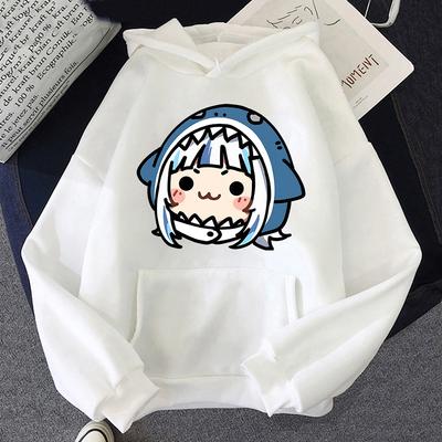 Hololive Hoodies English VTuber Gawr Gura Merch Causal Japanese Streetwear Men Long Sleeve Pullover Hoody Sweatshirt Y2K Casual Hoody
