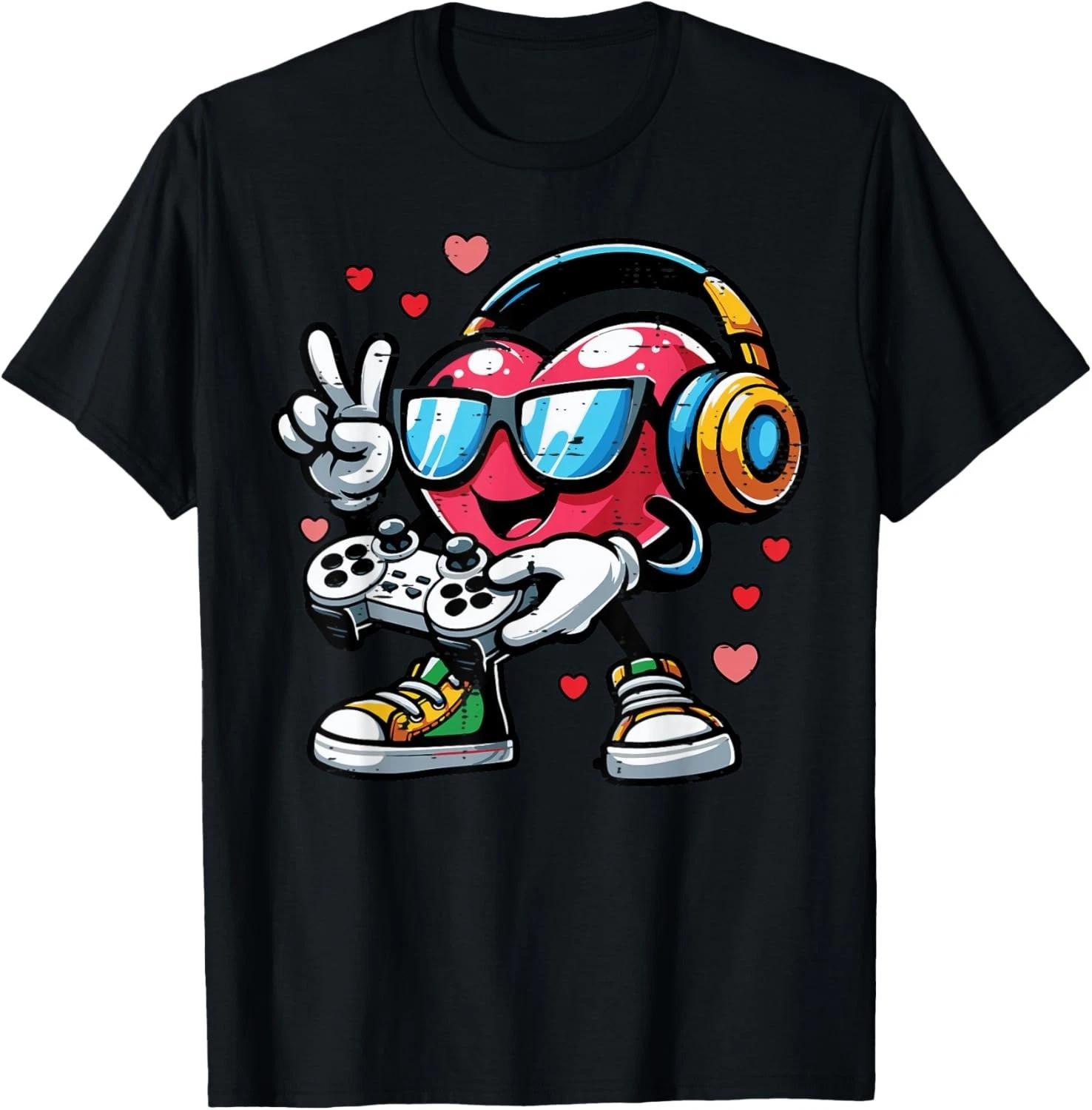 Valentines Day Gamer Heart Gaming unisex T-Shirt L