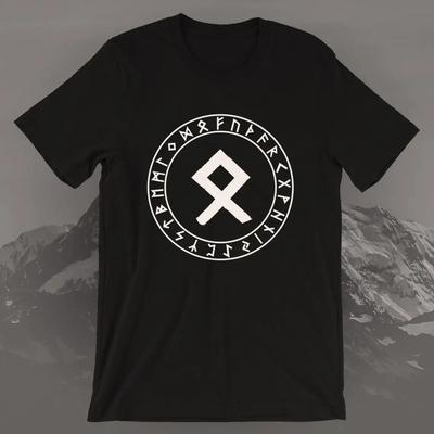 Nueva Camiseta Casual de Manga Corta con Cuello Redondo 100% Algodón para Hombre Moda Streetwear Pagano Nórdico Camiseta con Runa Othala ropa para hombre divertida