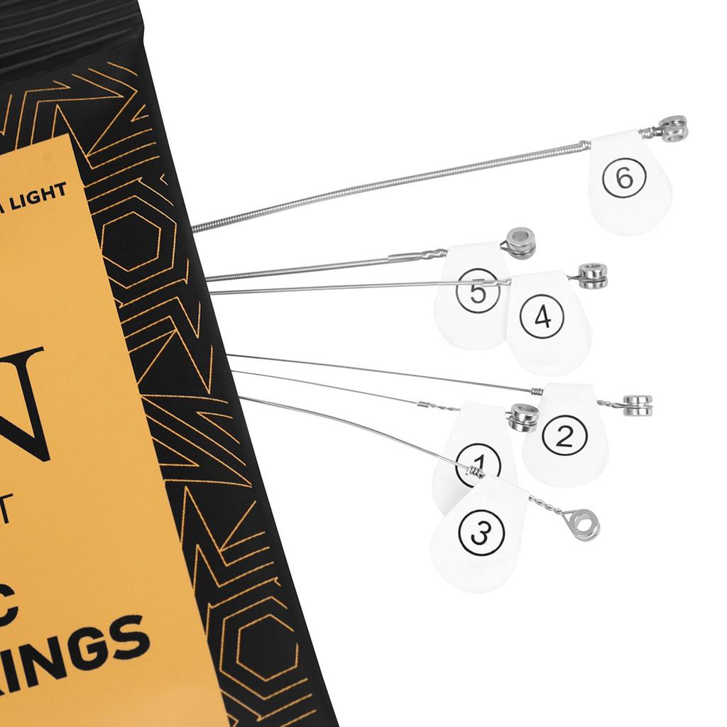 High Carbon Alloy Nickel Steel 6pcs Electric Guitar Strings 010 046 Inch Silver Bead Professional Studio Stage Long Life Bright Tone