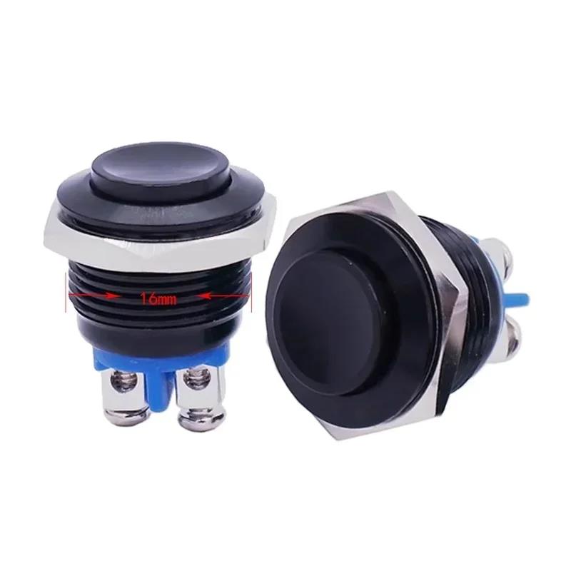 2/5Pcs IP67 Waterproof Round Metal Push Button Switch 16mm Momentary Power Switch ON OFF Self-reset Switches with Screw Switches Oil Pressure 6