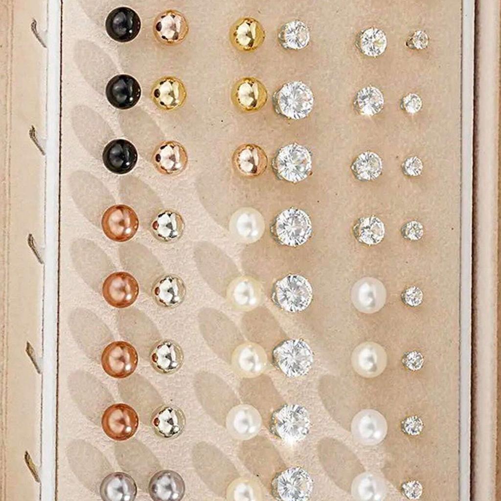 Temu SHEIN popular hot-selling pearl love stud earrings set 111-piece set (excluding box)