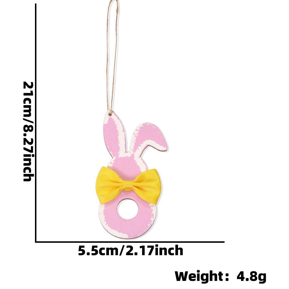 

Игривый деревянный пасхальный кролик, подвесной декор, милые кроличьи аксессуары для праздничных вечеринок YellowPink Bunny