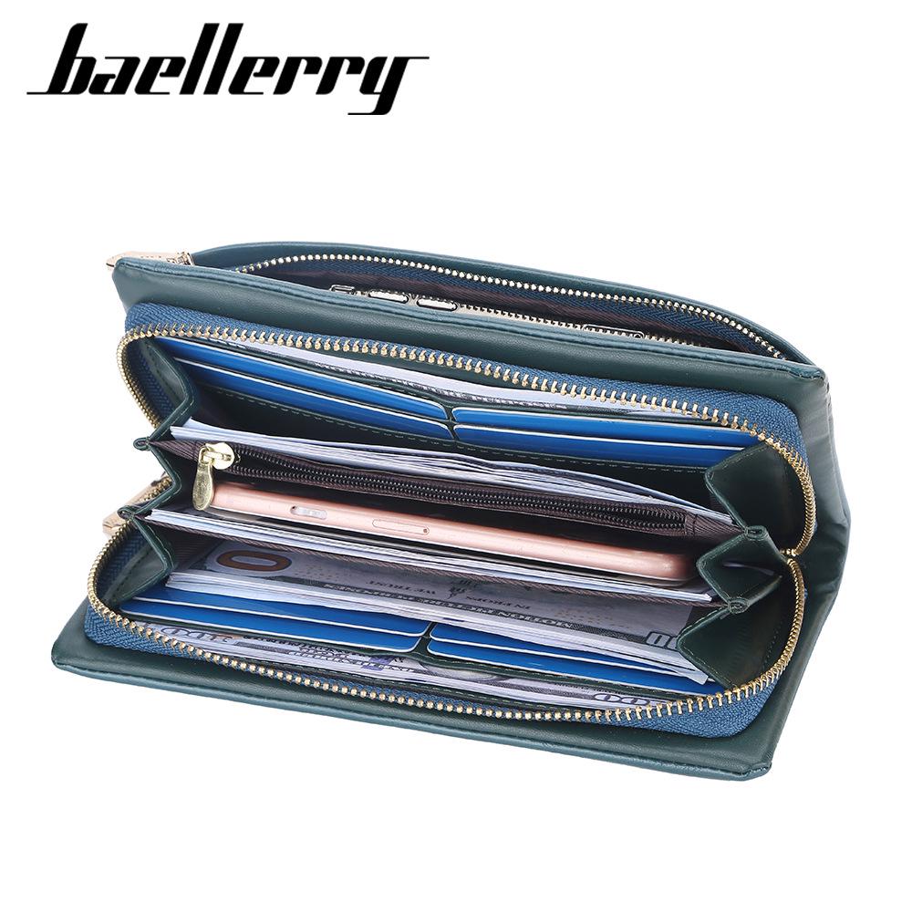 Baellerry Women's Long Wallet: Korean Style Clutch with Multi-card Slots and Mobile Phone Holder.