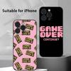 Fashion Game over Pink Phone Case For iPhone 16 15 14 13 Pro Max Plus Mini Frosted Soft Shell Funda