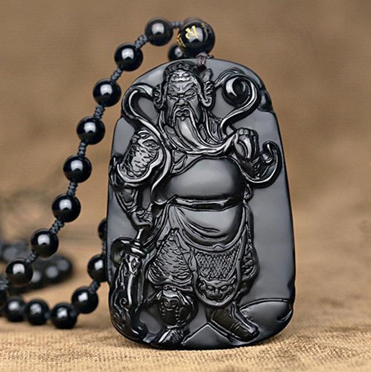 Men's and Women's Obsidian Guan Yu Necklace Pendant