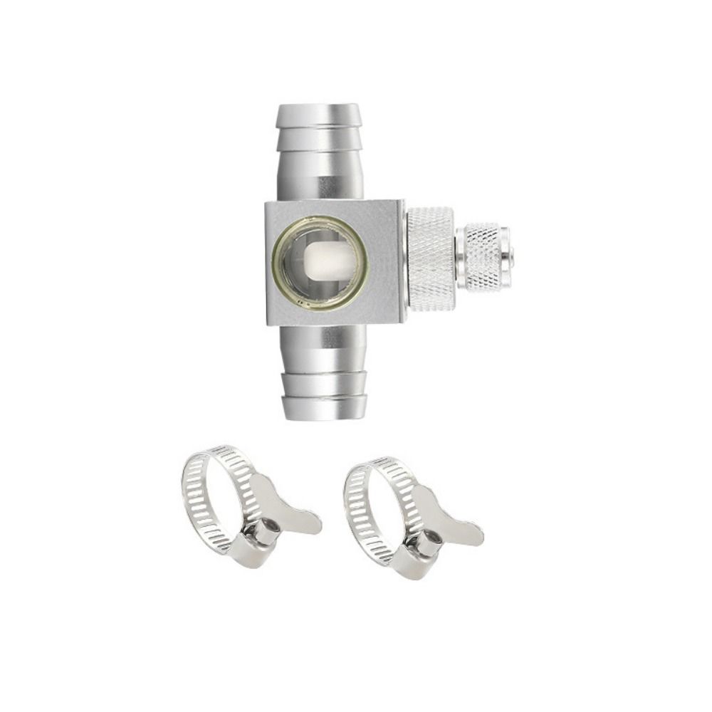 

12/16mm Fish Tank CO2 Diffuser Aluminum Alloy Silver CO2 External Atomizer CO2 Bubble Counter Aquarium CO2 Atomizer