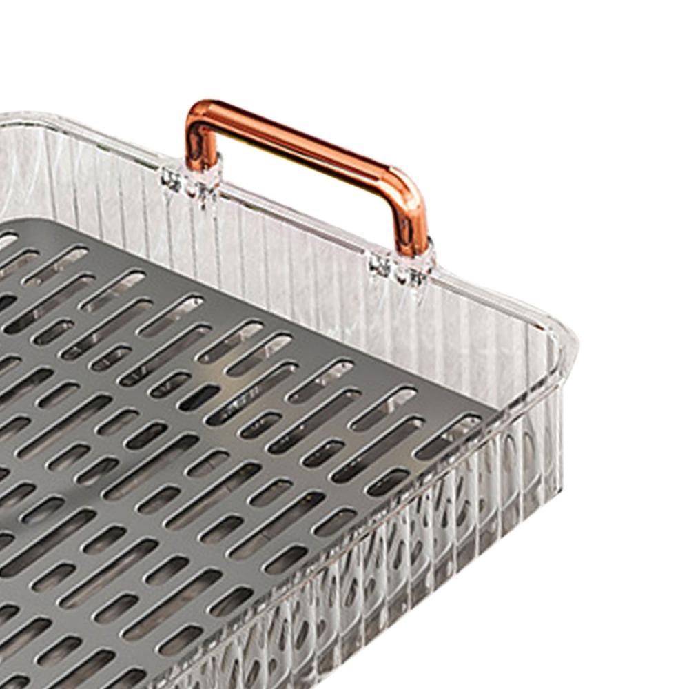 With Handles Water Drainage Tray Non Slip Double Layer Tray Durable Tea Serving Tray  Coffee Table