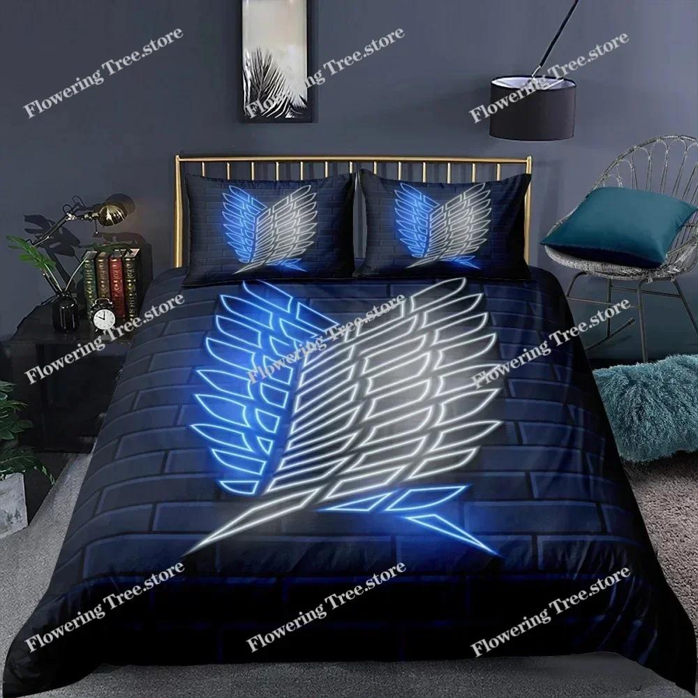 3D Printed Attack On Titan AOT Bedding Set Anime Levi Duvet Cover Double Twin Full Queen King Adult Kids Bedclothes Quilt Cover
