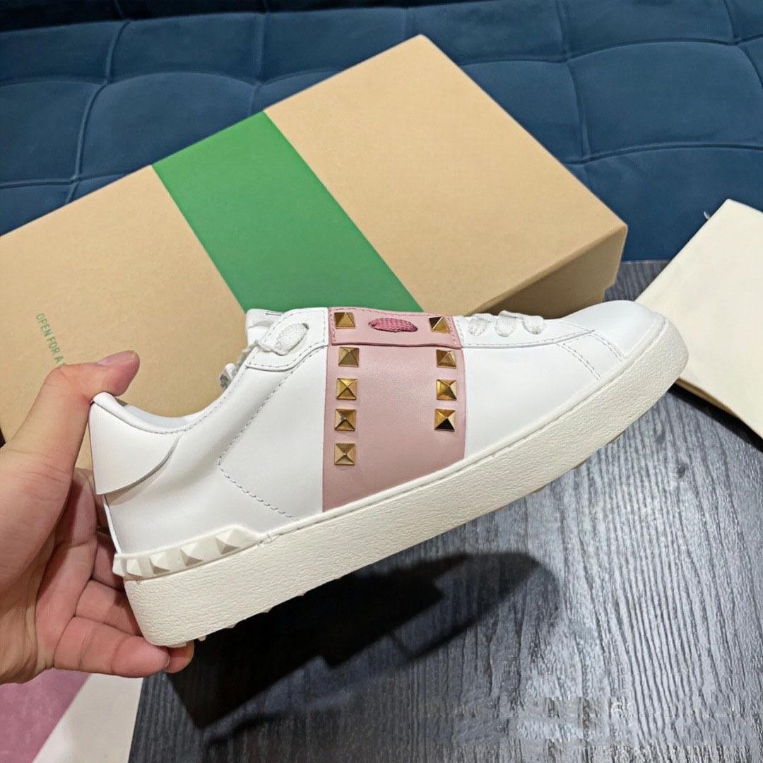 Thick-soled rivet white shoes men`s and