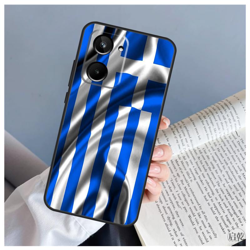 Greece Greek Flag For Realme C61 C63 C71 C55 C67 C51 C75 C65 C53 C35 11 12 13 14 Pro Plus GT6 GT7 15 Pro Case