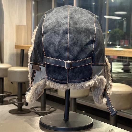 Lei Feng Hat with Adjustable Plush Lining All-Round Thermal Barrier Ear Protection Hat Windproof Water-Repellent Winter Cap