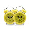 3-inch metal spray painted ringtone smiling alarm clock night light European style wake-up clock
