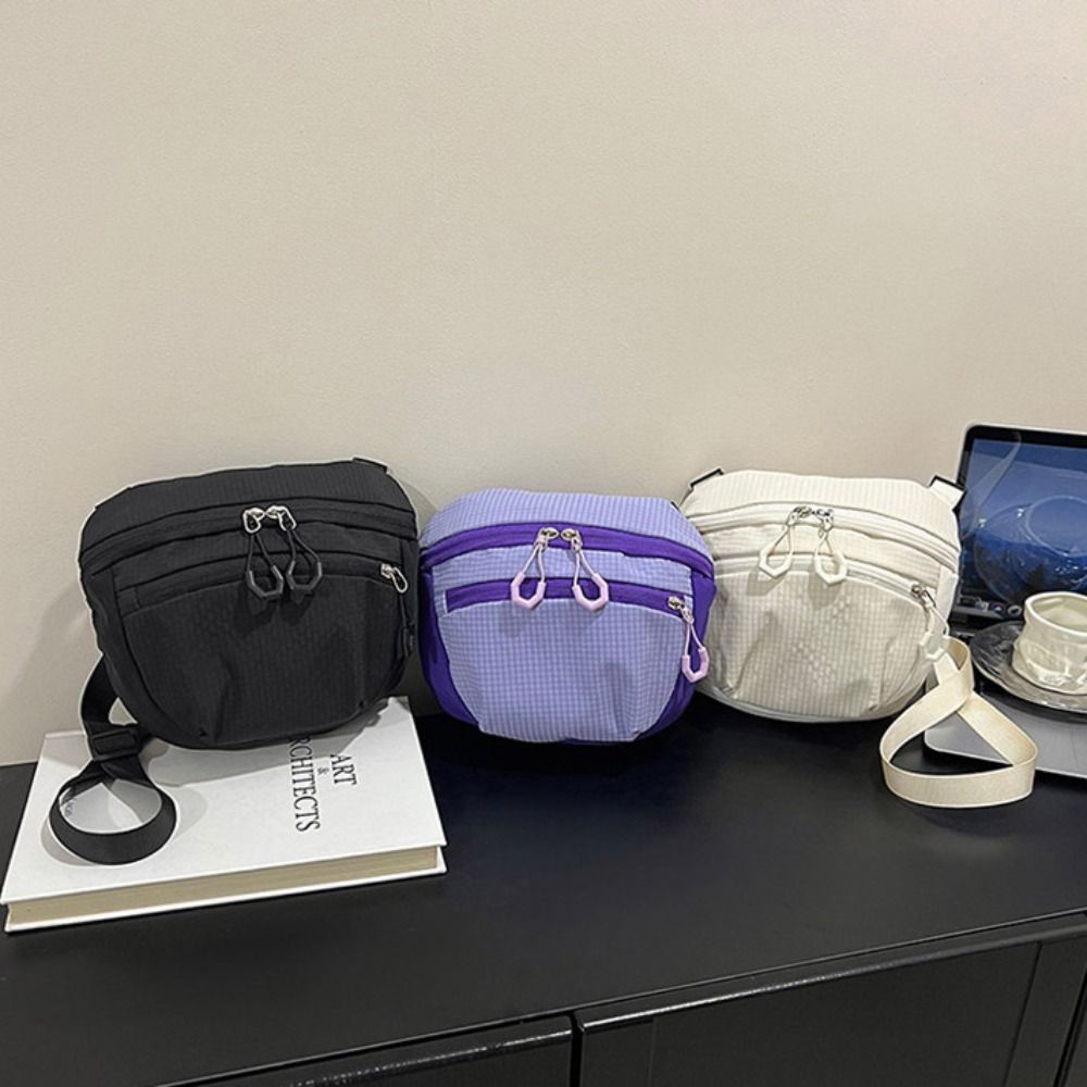 Sports Nylon Shoulder Bag Solid Color Mobile Phone Pack Quick-dry Casual Crossbody Bag  Daily