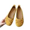 Mode Französisches Wildleder Schleife Ballerinas Frühling und Sommer Neu Sanft 1 Slipper Weiches Obermaterial Damen Flats Trendy