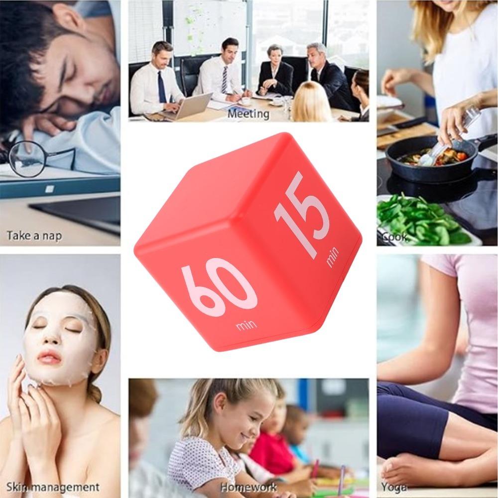 ABS Countdown Timer Gravity Sensing Cube Timer Durable Flip Timer Cooking Studying Workout Office