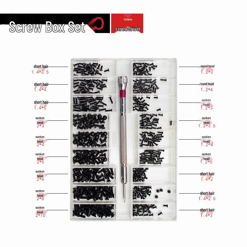 18-Sized Mini Screw Set: Screws for Watches, Eyeglass Frames, and Laptops
