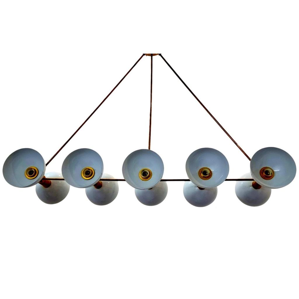 Luxury Modern Chandelier 10 Arms Triangle Shape Home Decor Huge Chandelier Fixture Artistic Brass Light