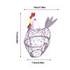 Wire Egg Basket Countertop Metal Storage Holder Hen Shape Farmhouse Decor Kitchen Fruit Vegetable Snack Organizer Collector