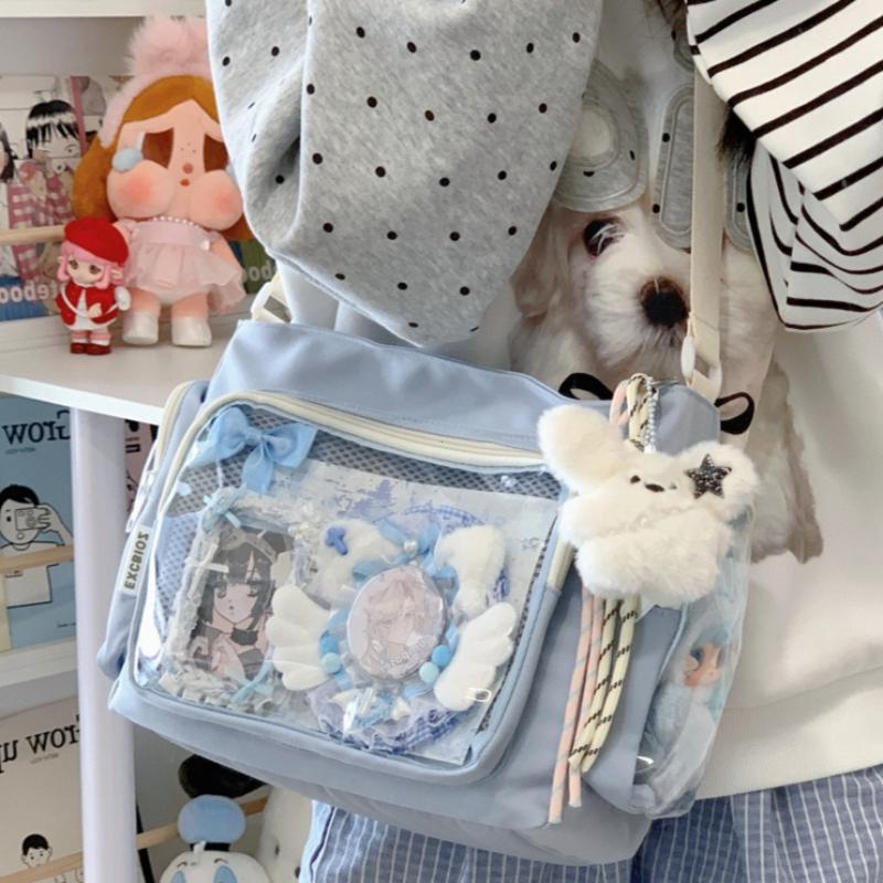 Trendy Transparent Crossbody Bag Large Capacity Textured Shoulder Bag Versatile Ita Bag For School And Daily Use