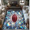 Tappeto in Flanella Stampato AC Milan Antiscivolo Morbido Poliestere Tappeto per Pavimento Tappetino Decorativo da Interno per Camera da Letto Soggiorno Divano Sala Giochi Decorazione Casa