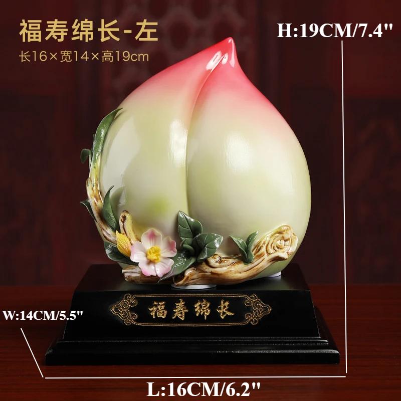 1PCS ceramic longevity peach ornaments living room table feng shui handicrafts birthday gifts for the elderly