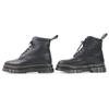 Excellent Dr.Martens Short Boots RIKARD POLISHED SMOOTH 8I 8-hole Black Leather Used