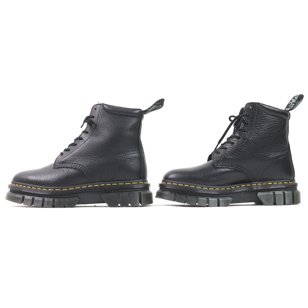 Excellent Dr.Martens Short Boots RIKARD POLISHED SMOOTH 8I 8-hole Black Leather Used