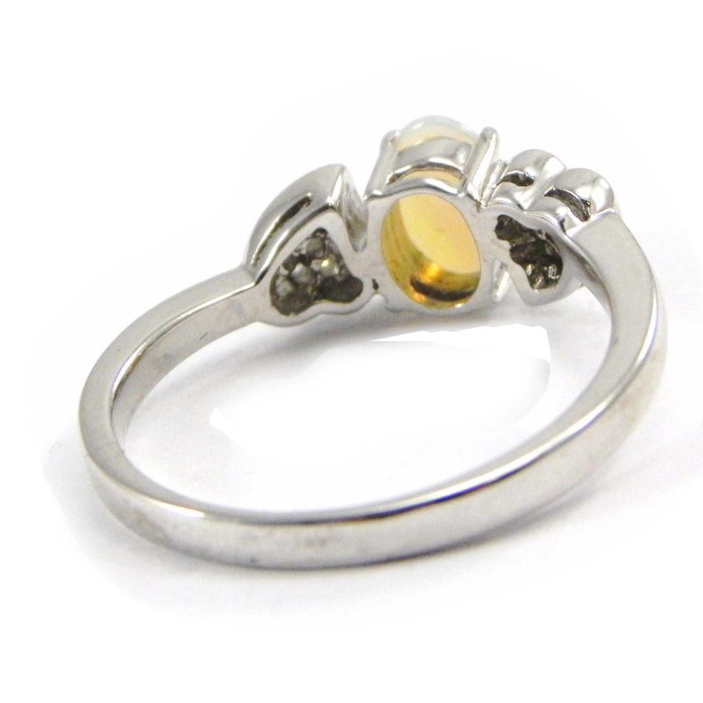 Silver Ring 'Goddess Opal' White Silver (rhodium) - 18x7 Mm