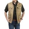 Stor storlek Mäns våren Casual Multi Pocket bomullsväst