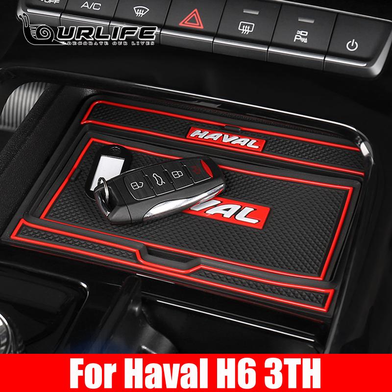 

Автомобильные коврики для Haval H6 LHD 2022 2023 3-й резиновый противоскользящий коврик Дверь Ворота Слот Чашка Подставка Интерьер