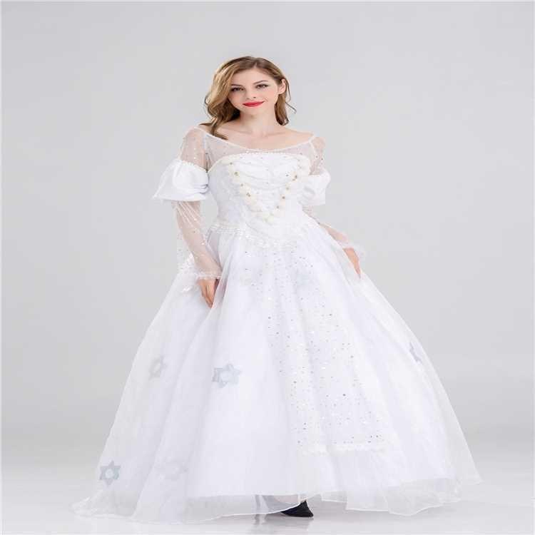 Elegant White Queen Princess Costume For Women With Fantasy Theme And Cosplay Design