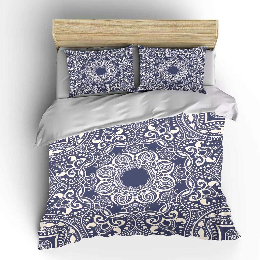 Intricate Mandala Style Decorative Pattern Bedding Set For Kids Luxury Gift 3Pcs Digital Print Comforter Set Soft Comfortable